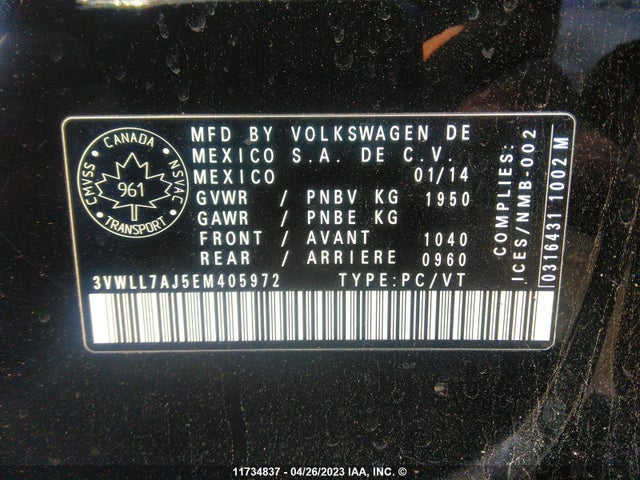 3VWLL7AJ5EM405972 Volkswagen JETTA TDI