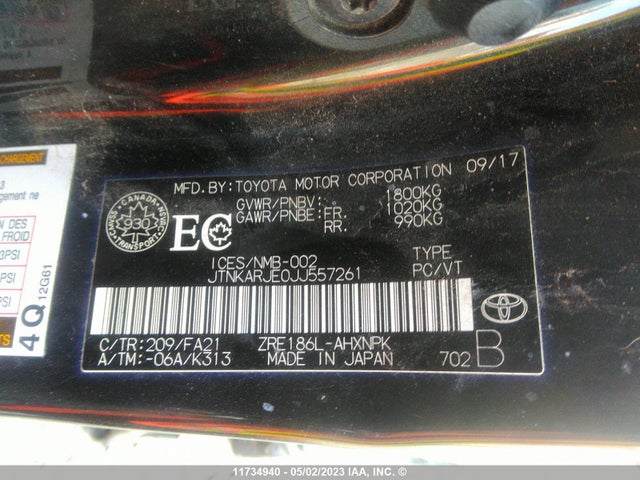 Toyota COROLLA IM 2018 JTNKARJE0JJ557261 Image 10