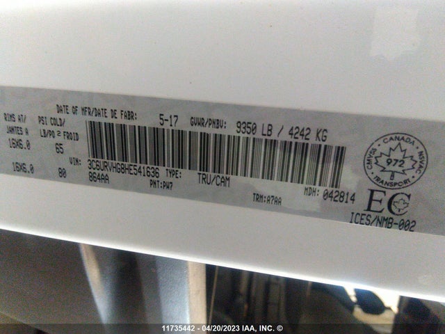 3C6URVHG8HE541636 RAM Promaster Cargo Van
