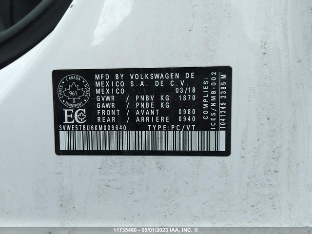 3VWE57BU6KM009640 Volkswagen JETTA SEL
