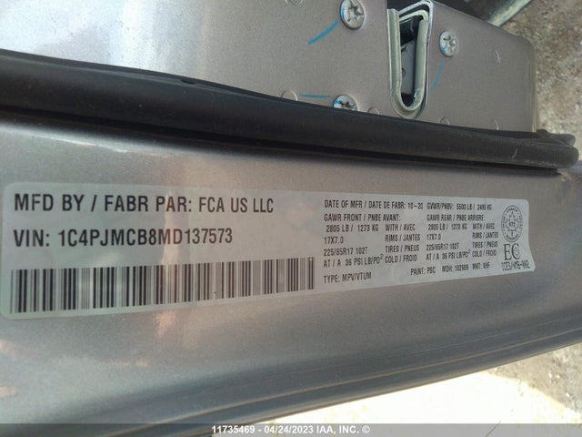 1C4PJMCB8MD137573 Jeep Cherokee North
