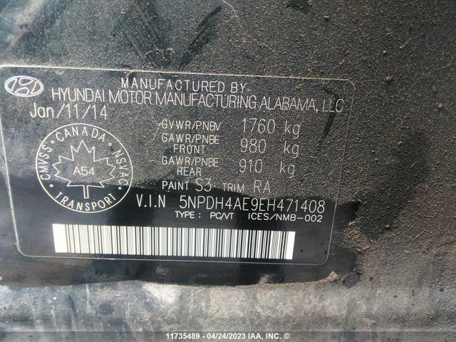 Hyundai ELANTRA GL 2014 5NPDH4AE9EH471408 Image 10