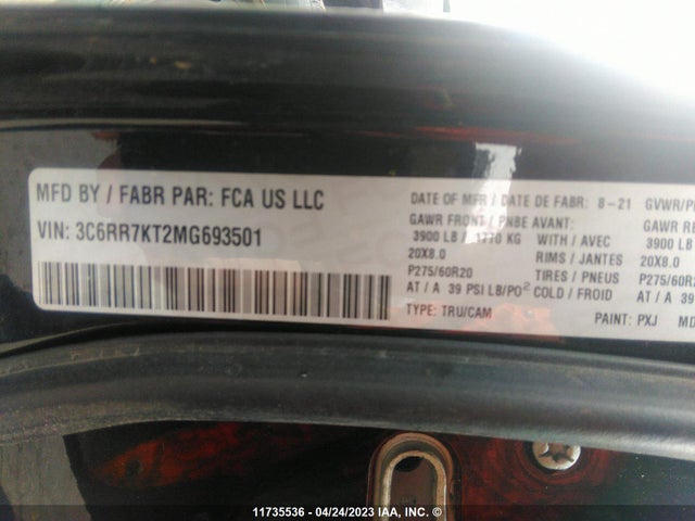 3C6RR7KT2MG693501 RAM 1500 Classic Tradesman