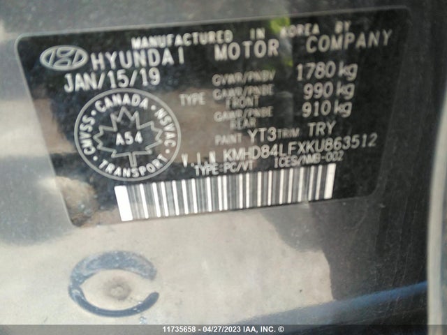 Hyundai Elantra Preferred 2019 KMHD84LFXKU863512 Image 10