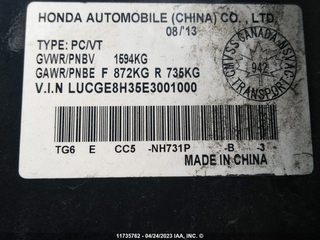 Honda Fit Dx-a 2014 LUCGE8H35E3001000 Image 9