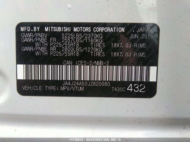 JA4J24A50JZ620080 Mitsubishi Outlander Se/gt