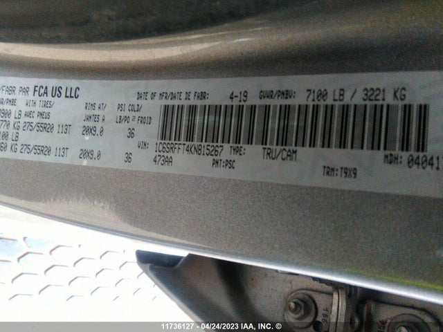 1C6SRFFT4KN815267 RAM 1500 Big Horn/lone Star