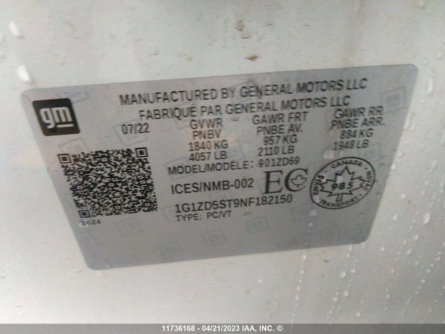 Chevrolet MALIBU LT 2022 1G1ZD5ST9NF182150 Image 9