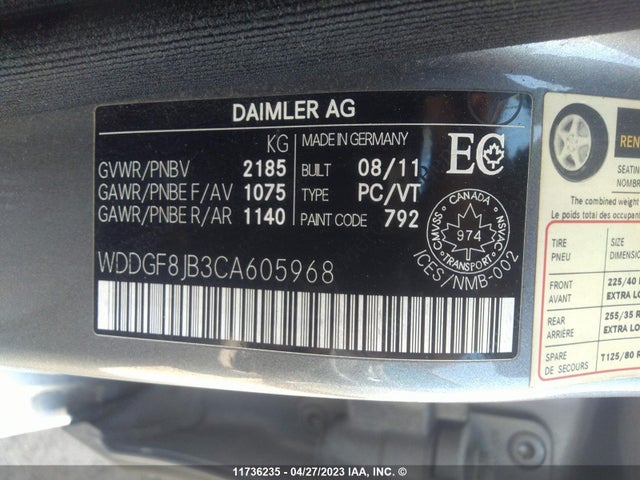 2012 Mercedes-benz C 350 4matic მანქანა იყიდება აუქციონზე, vin: WDDGF8JB3CA605968, აუქციონის ნომერი: 11736235
