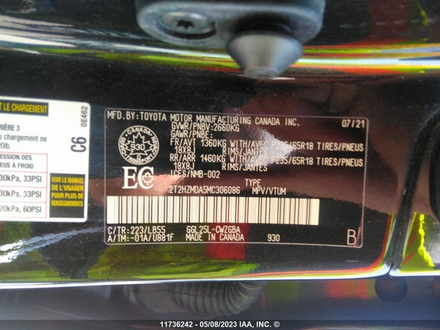 2T2HZMDA5MC306086 Lexus Rx Rx 350