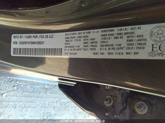 1C6SRFHT8NN185531 RAM 1500 Limited