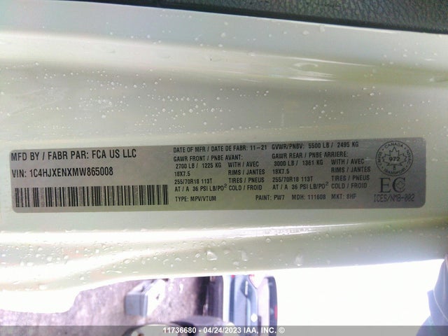 1C4HJXENXMW865008 Jeep TJ
