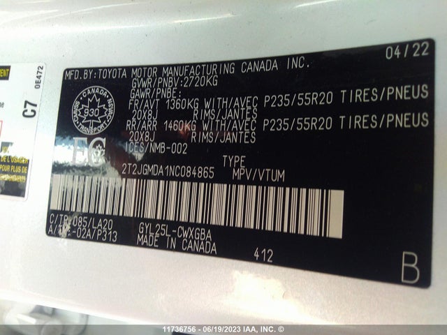 2T2JGMDA1NC084865 Lexus Rx Rx 450h