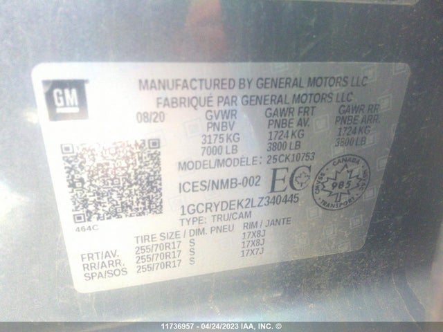 Chevrolet Silverado 1500 Lt 2020 1GCRYDEK2LZ340445 Image 9
