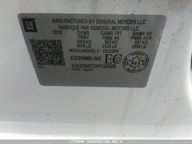 Chevrolet MALIBU LT 2019 1G1ZD5ST2KF122528 Image 9