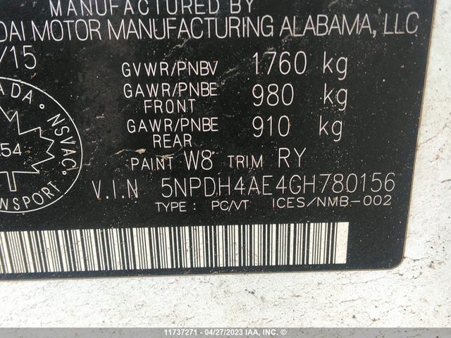 Hyundai ELANTRA GL 2016 5NPDH4AE4GH780156 Image 9