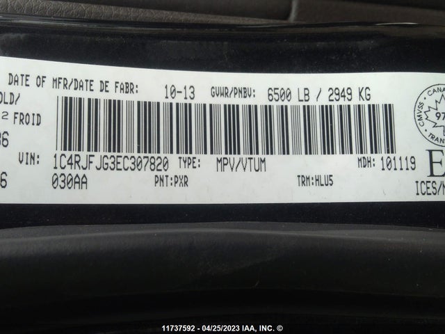 1C4RJFJG3EC307820 Jeep Grand Cherokee Summit