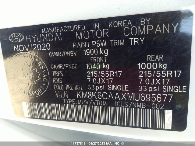 Hyundai Kona Sel Plus 2021 KM8K6CAAXMU695677 Image 10