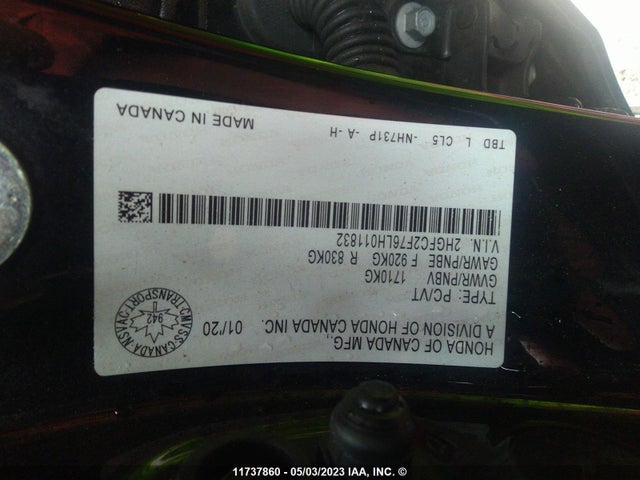 Honda Civic Sedan Ex 2020 2HGFC2F76LH011832 Image 9