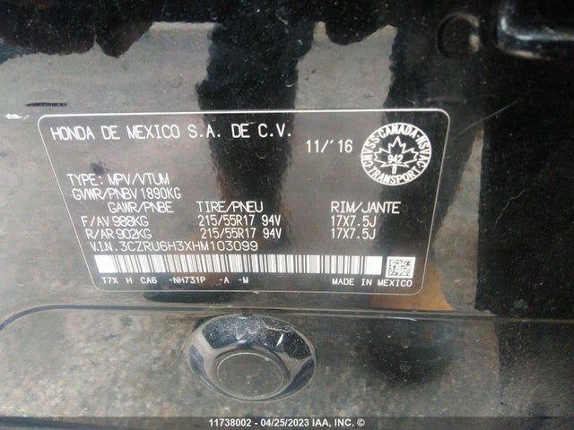 Honda HR-V 2017 3CZRU6H3XHM103099 Image 9