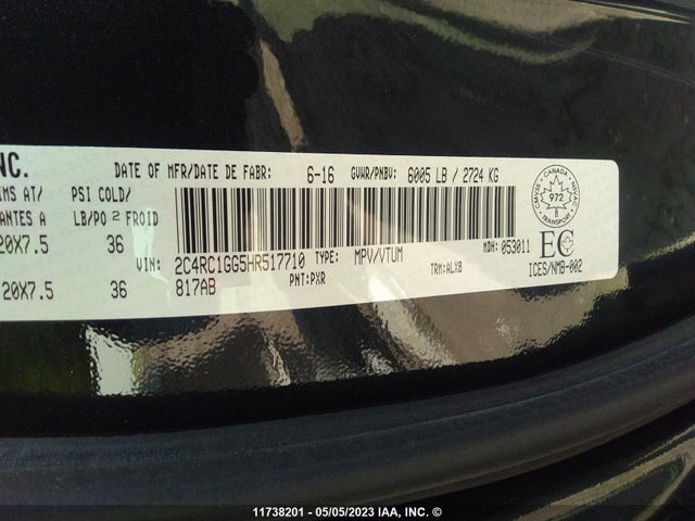 2C4RC1GG5HR517710 Chrysler Pacifica Limited