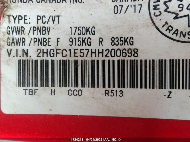 Honda CIVIC SI 2017 2HGFC1E57HH200698 Image 11