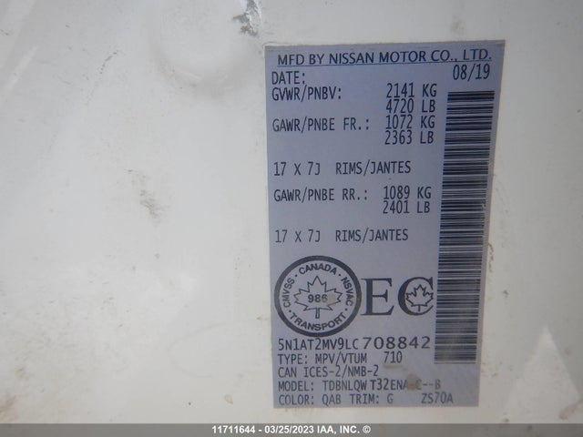 Nissan ROGUE SV 2020 5N1AT2MV9LC708842 Image 9