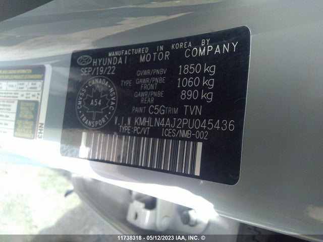 Hyundai Elantra Limited 2023 KMHLN4AJ2PU045436 Image 9