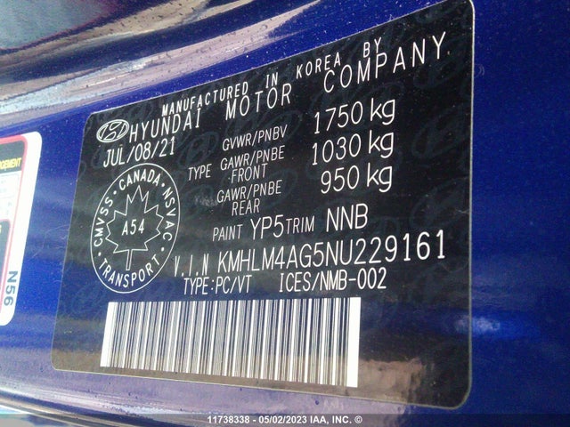 Hyundai Elantra Preferred 2022 KMHLM4AG5NU229161 Image 11