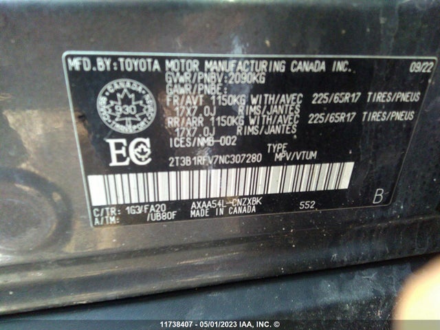 Toyota RAV4 LE 2022 2T3B1RFV7NC307280 Image 10