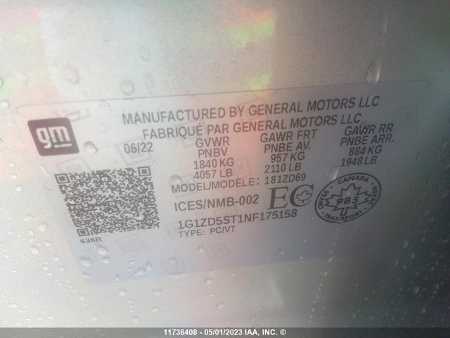 Chevrolet MALIBU LT 2022 1G1ZD5ST1NF175158 Image 9