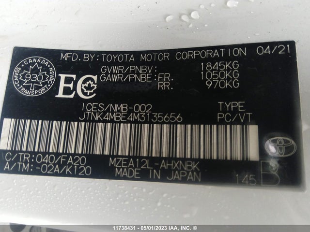 Toyota COROLLA SE 2021 JTNK4MBE4M3135656 Image 10