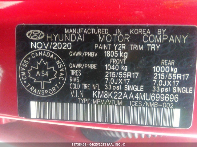 Hyundai Kona Sel 2021 KM8K22AA4MU699696 Image 10