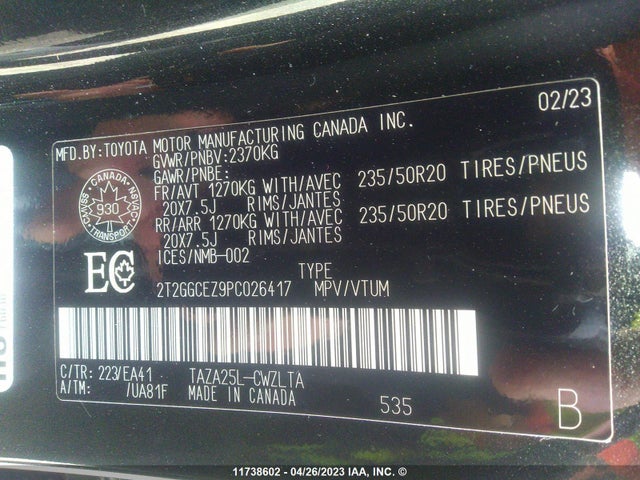2T2GGCEZ9PC026417 Lexus NX 350