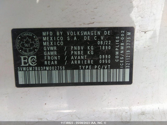 Volkswagen Jetta Highline 2023 3VWGM7BU3PM002759 Image 10