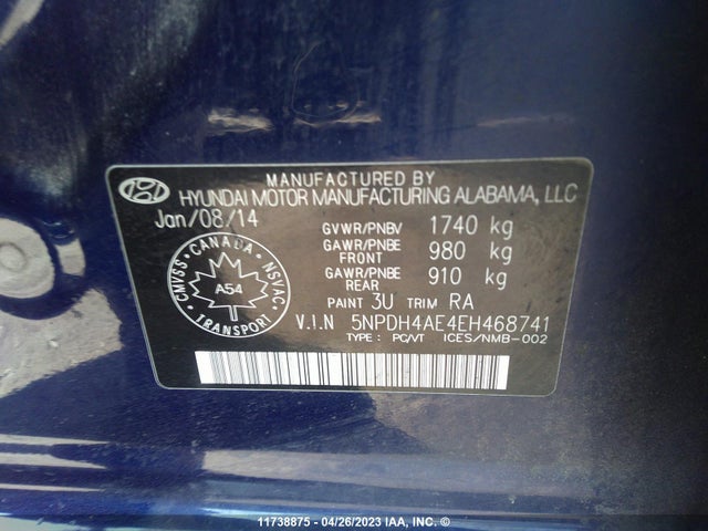 Hyundai ELANTRA GL 2014 5NPDH4AE4EH468741 Image 10