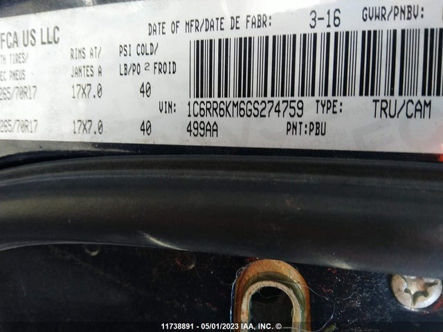 RAM 1500 Tradesman 2016 1C6RR6KM6GS274759 Image 10