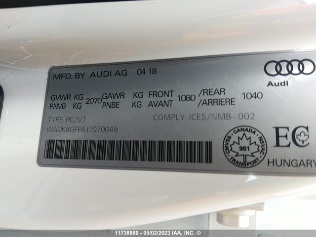 WAUK8GFF6J1070049 Audi A3 Sedan Technik