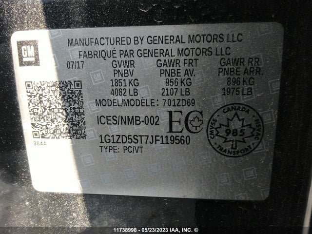 Chevrolet MALIBU LT 2018 1G1ZD5ST7JF119560 Image 9