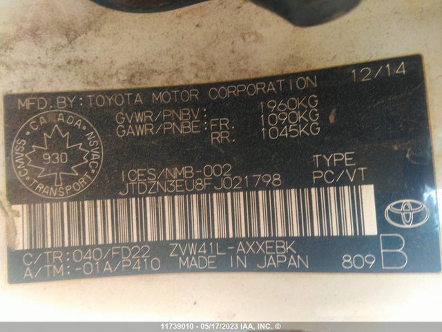 Toyota PRIUS V 2015 JTDZN3EU8FJ021798 Image 10
