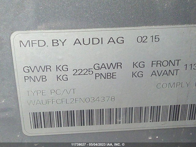 WAUFFCFL2FN034378 Audi A4 Progressiv Plus