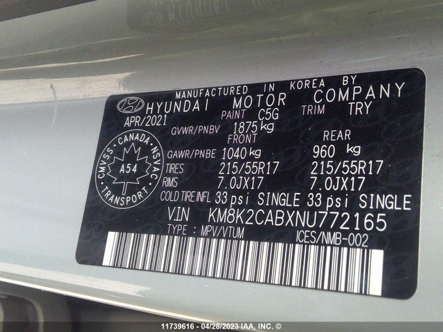 Hyundai Kona Sel/se 2022 KM8K2CABXNU772165 Image 10