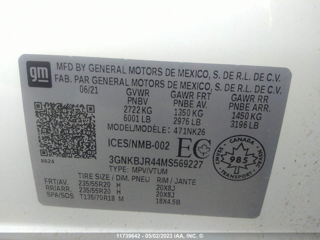 Chevrolet Blazer 3lt 2021 3GNKBJR44MS569227 Image 9