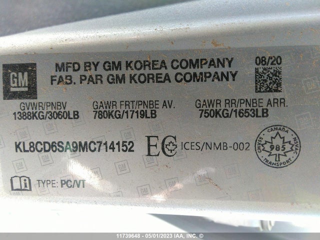 Chevrolet SPARK 1LT 2021 KL8CD6SA9MC714152 Image 9