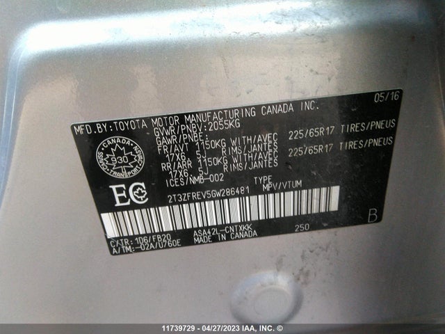 Toyota RAV4 LE 2016 2T3ZFREV5GW286481 Image 11