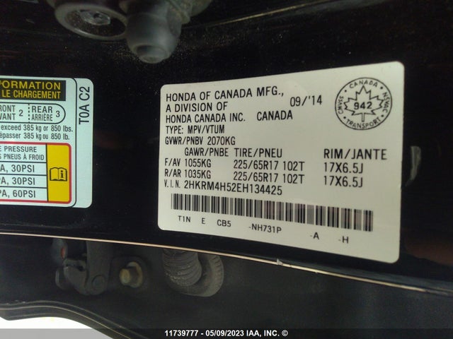 Honda CR-V EX 2014 2HKRM4H52EH134425 Image 10