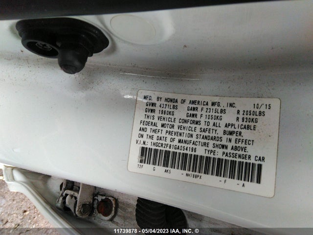 Honda ACCORD EXL 2016 1HGCR2F81GA054196 Image 9