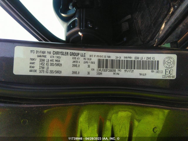 1C4RJFBG9FC686998 Jeep Grand Cherokee Limited