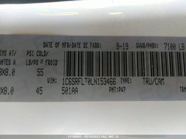 1C6SRFLT0LN153466 RAM 1500 Rebel