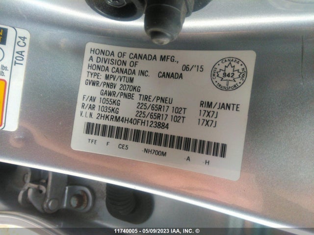 Honda CR-V SE 2015 2HKRM4H40FH123884 Image 9